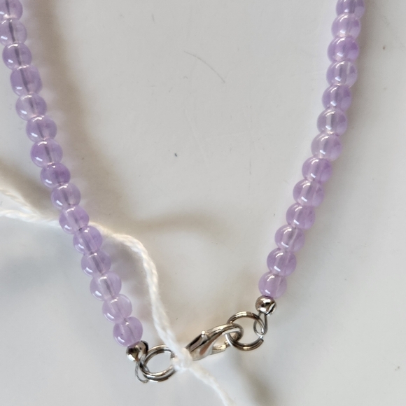 Hand Crafted Rabbit Charm Necklace Pierced Earrings Lavender Silver Easter Bunny - Picture 6 of 13
